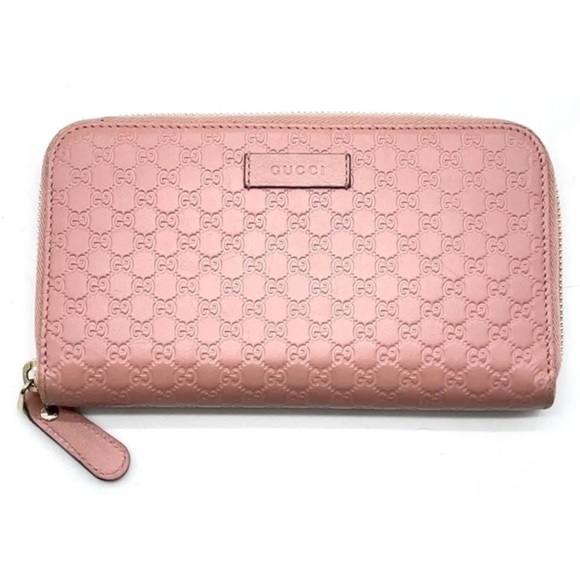 Authentic GUCCI Guccissima pink Leather Round Zippy  Wallet GUC plush/light pink - Picture 1 of 16